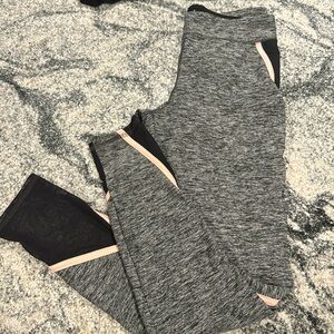 Girls Abercrombie kids leggings size 13/14 Heather grey black pink